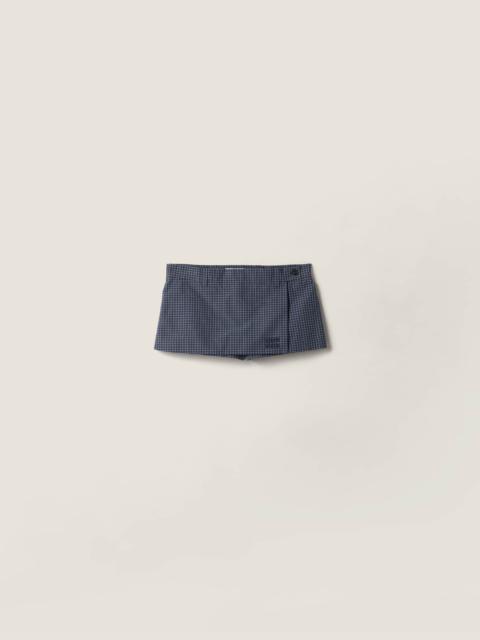 Miu Miu Checked technical fabric mini skort