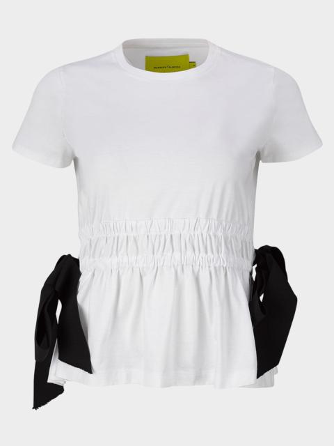 MARQUES’ALMEIDA Crewneck Bow Detail T-Shirt