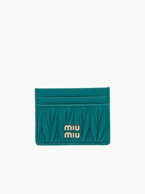 Miu Miu Matelassé nappa leather card holder