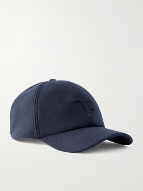 TOM FORD Leather-Trimmed Logo-Embroidered Cashmere Baseball Cap