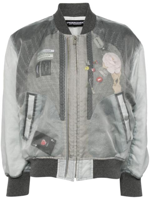 UNDERCOVER floral-appliquÃ© layered bomber jacket
