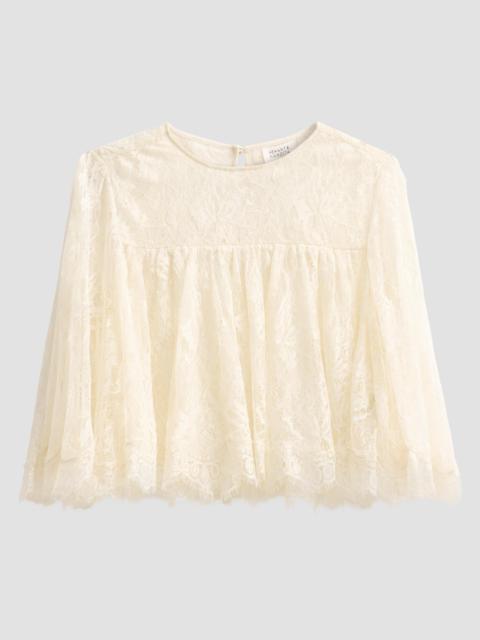 HEMANT & NANDITA Women's Floral Lace Top - Ivory