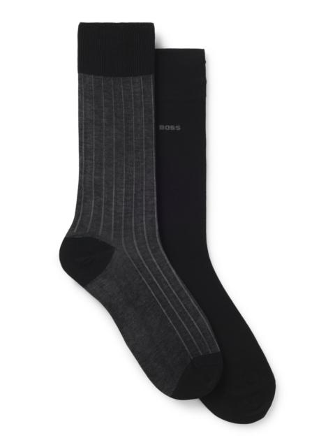 BOSS TWO-PACK OF VANISÉ RIB SOCKS IN A MERCERIZED COTTON BLEND