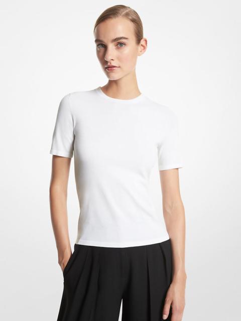MICHAEL KORS COLLECTION Stretch Viscose Short-Sleeve Sweater