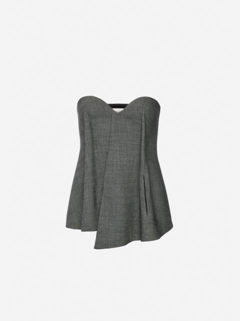 MAGDA BUTRYM Asymmetric wool corset in grey