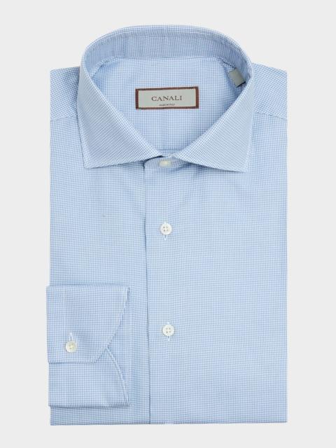Canali Men's Micro-Houndstooth Cotton Dress Shirt