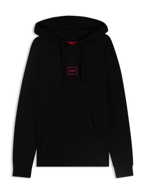 HUGO RELAXED-FIT HOODIE IN STRETCH COTTON WITH LOGO PRINT