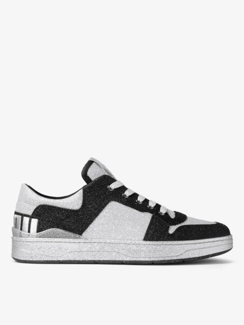 JIMMY CHOO Florent M Black Glitter Fabric Trainers