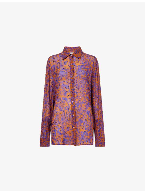 Dries Van Noten Embellished Printed Woven Shirt