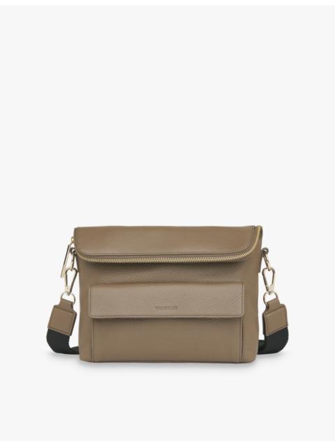 WHISTLES Vida logo-embossed leather cross-body bag