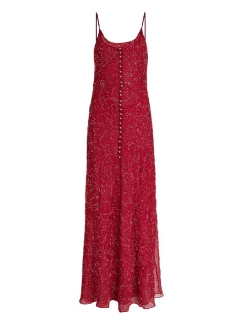 rabanne button-embellished slip gown