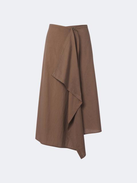 Brunello Cucinelli Draped cotton-blend wrap skirt