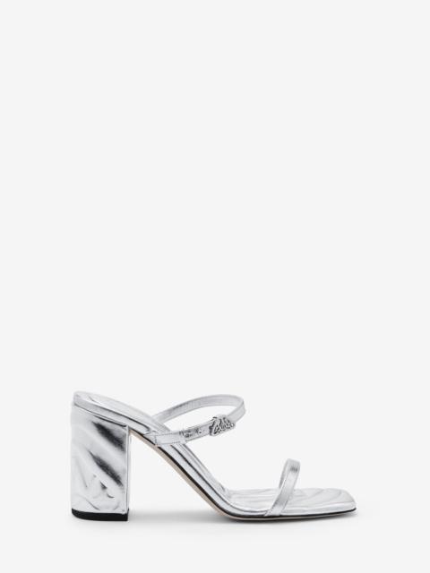 Alexander McQueen Women's Seal Strap Mule in Silver