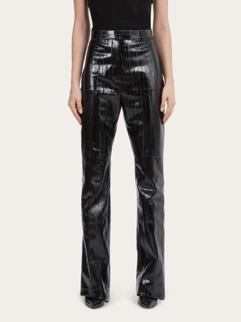 FERRAGAMO STRAIGHT LEG LEATHER TROUSER