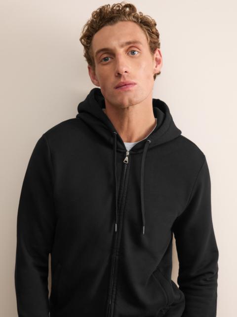 Derek Rose Harley Cotton Modal Zip Up Hoodie Black