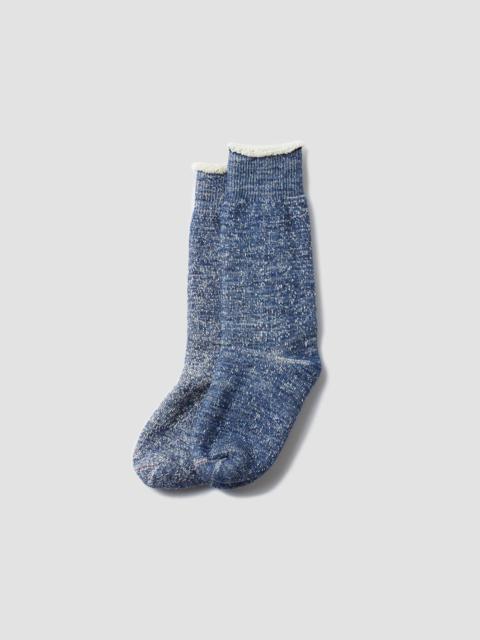 Nigel Cabourn Rototo Double Face Crew Knitted Sock in Deep Ocean