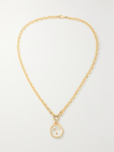 FOUNDRAE Wholeness 18-karat Gold, Quartz And Diamond Necklace
