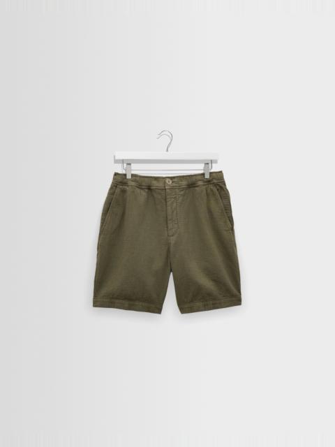 Wax London Kurt - Khaki Crinkle Cotton-Linen Shorts