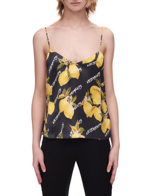VETEMENTS Lemon Monogram Slip Top