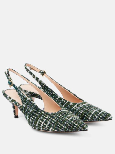 55 bouclé slingback pumps