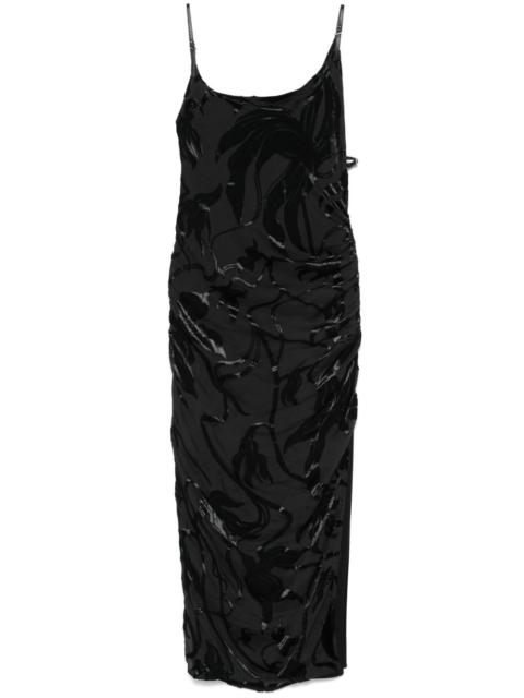 MUGLER flocked midi dress