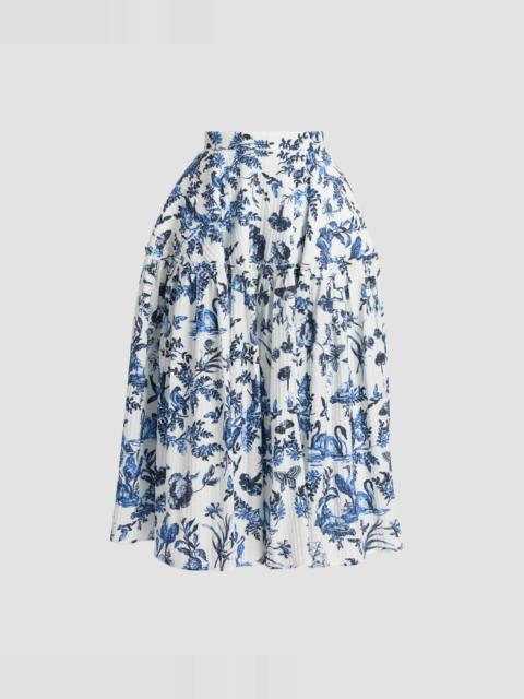 Erdem CRINKLED JACQUARD MIDI FULL SKIRT