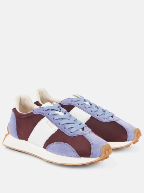 Tod's T Vintage suede-trimmed sneakers