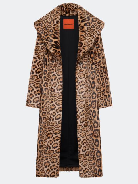 SIMONMILLER Jones Leopard Wrap Coat In Cheetah Scramble