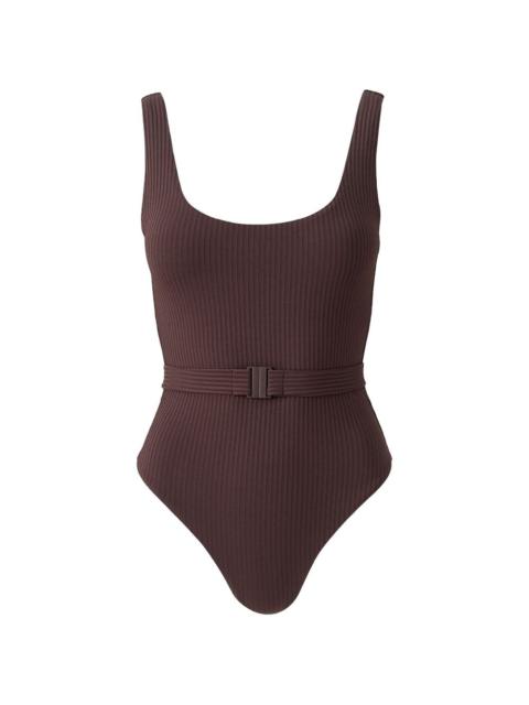 MELISSA ODABASH ribbed belt swimsuit