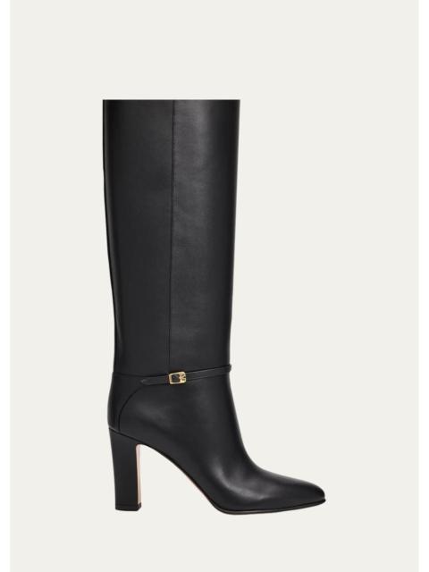 Valentino 85mm Pattie Leather Knee-High Boots