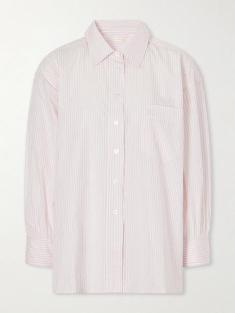 SUZIE KONDI Kappa Logo-embroidered Striped Cotton-poplin Shirt