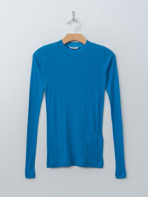 AURALEE Super High Gauge Sheer Rib L/S Tee - Blue, Top Gray, Black