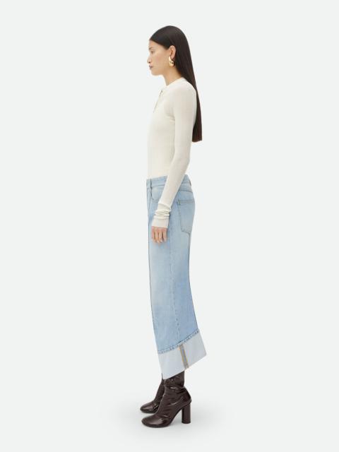 Bottega Veneta Curved Shape Light Bleached Denim
