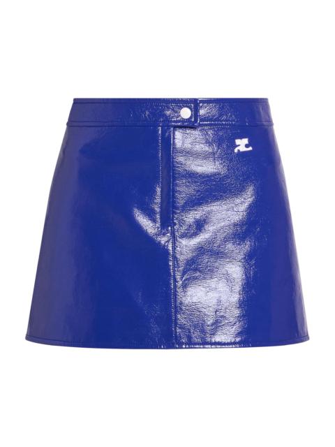 courrèges Women's Vinyle Reedition Miniskirt - Mineral Blue