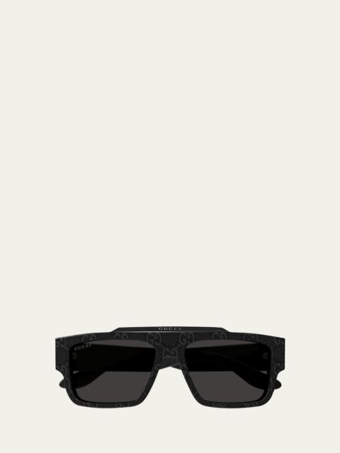 Men's GG1460Sm Acetate Rectangle Sunglasses