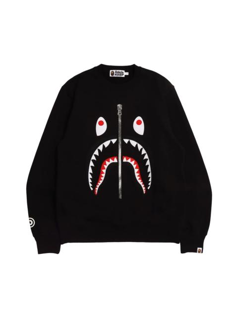 A BATHING APE® BAPE Patched Shark Crewneck 'Black'