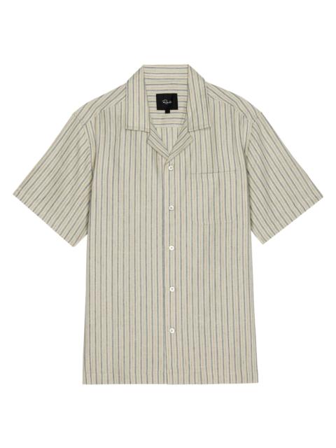 Rails Men's Ely Multi-Stripe Linen-Cotton Camp Shirt - Ecru Multi Stripe