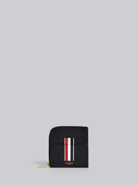 Thom Browne Vertical Intarsia Stripe Zip-around Wallet In Pebble Grain Leather
