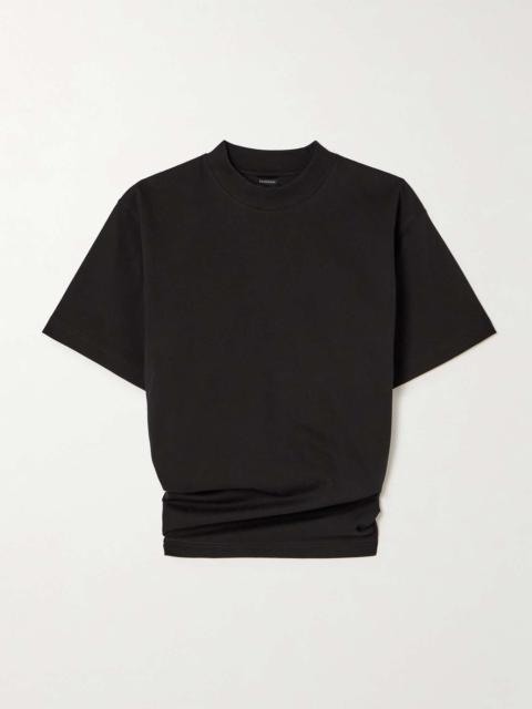 Knotted cotton-jersey T-shirt