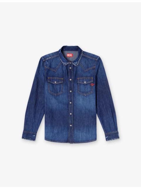 Diesel D-Vega Brand-Embroidered Denim Overshirt