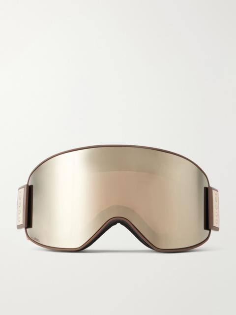 GUCCI GG jacquard-woven mirrored ski goggles Brown