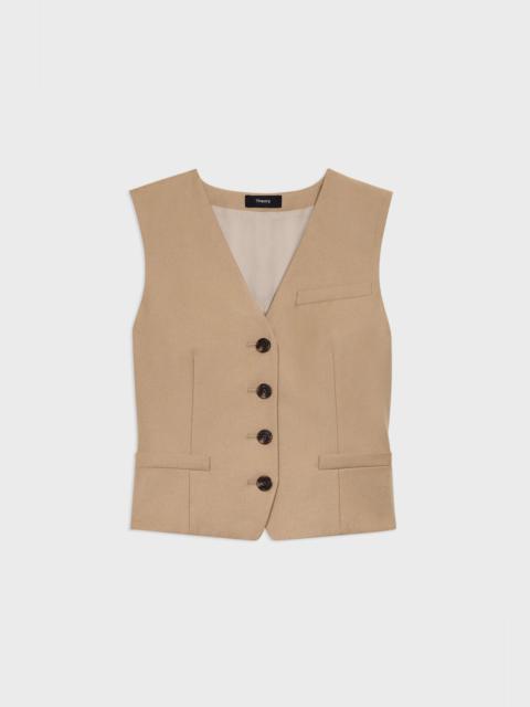 Theory Slim Vest in Sleek Flannel