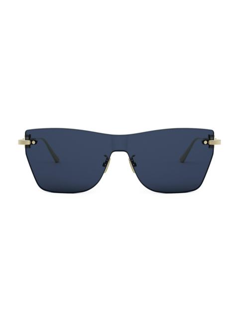 Dior Women's CD Chain M3U 143MM Butterfly Sunglasses - Dark Blue Gold