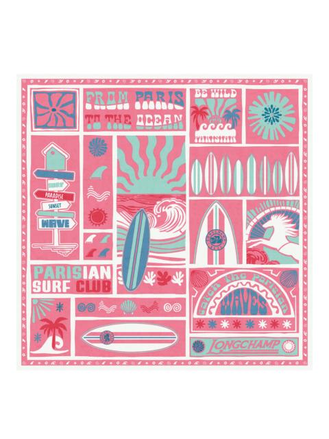 Longchamp Parisian Surf Club Silk scarf 90 Shrimp - Silk