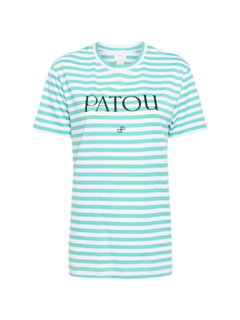 striped logo-print T-shirt