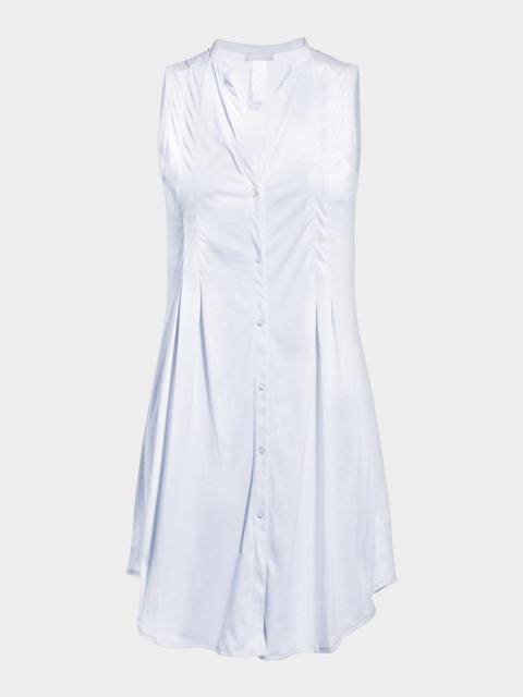 HANRO Cotton Deluxe Sleeveless Shirtwaist Nightgown