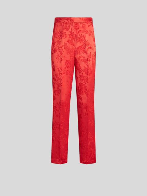Etro JACQUARD BROCADE CIGARETTE TROUSERS
