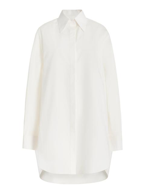 BRANDON MAXWELL The Phillipa Cotton-Silk Shirt Dress white