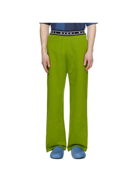 Green Three-Pocket Sweatpants