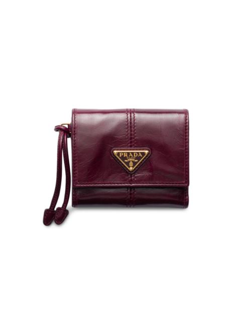 Prada Women's Small Leather Wallet - Dark Red